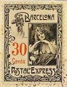 Barcelona-Postal-Express-stamp-Briefmarke-Stamp-Sello-Timbro–francobollo-Timbre