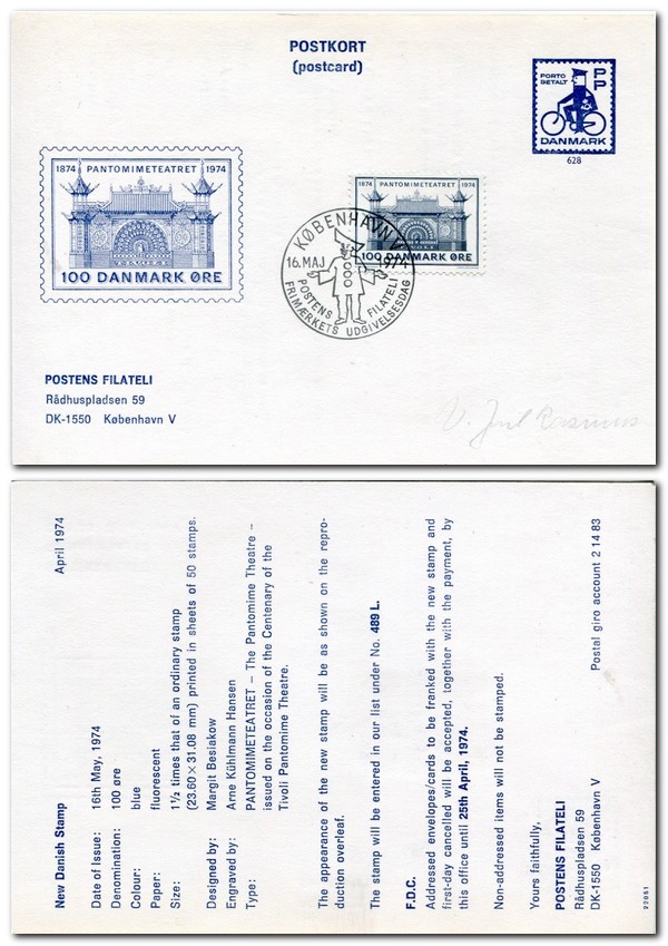 Postal-Stationeries-Danish-Postman-Porto-Betalt---FDC-Denmark-stationery-postal-card